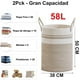 thumbnail image 2 of 2 Pack 58L Grande Cesta de Lavandería de Cuerda Tejida con Asas - Cesto para Ropa Sucia, Canasta Ropa Organizadora, Multiusos, Portátil, Decorativa, 2 of 9