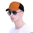 thumbnail image 4 of Disketp Orange Glitter Print Trucker Hat Men Women - Mesh Baseball SnapBack Cap, 4 of 7