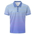 thumbnail image 4 of VgaVtl Summer Mens Polo Shirt Big and Tall Short Sleeve Casual Striped Tee Shirts for Men Collared Vacation Button, 4 of 5