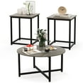 thumbnail image 1 of Giantex Ensemble de Tables Gigognes Rondes de 3, Table Basse Moderne en Faux Marbre avec 2 Tables d'Appoint, Ensemble de 3 Tables en Bois pour Salon pour Bureau à Domicile, 1 of 5