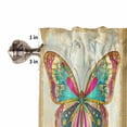 thumbnail image 4 of Vintage Butterfly Valances for Windows Farmhouse Kitchen Curtains Valances Rod Pocket Valance Curtains for Kitchen Windows Retro Colorful Butterfly Window Valances for Bathroom Bedroom 54"x18", 4 of 6