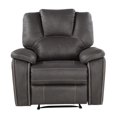 thumbnail image 3 of Bowery Hill Transitional Charcoal Gray Faux Leather Manual Recliner, 3 of 10