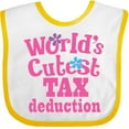 thumbnail image 3 of Inktastic Tax Deduction Worlds Cutest Girls Girls Baby Bib, 3 of 4