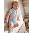 thumbnail image 6 of BemeyourBBs Newborn Baby Boy Girl Summer Clothes 0 3 6 Months Plaid Romper One Piece Outfit Short Sleeve Turn-down Collar Zipper Jumpsuits Shorts, 6 of 9