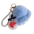thumbnail image 1 of Fwttom Model Handmades Soft Bunny Pompom Charmss Bunny Car Key Chain Pendant Everlasting Flower, 1 of 5