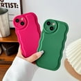 thumbnail image 2 of Solid Color Curly Wave Frame Soft Compatible with iPhone Case (Khaki,iPhone 14 Plus), 2 of 6