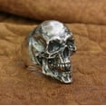 thumbnail image 3 of 925 Sterling Silver Sharp Teeth Skull Ring Biker Punk Jewelry TA209 US Size 13.5, 3 of 17