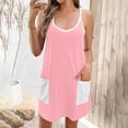 thumbnail image 4 of QATAINLAV Robe de Tennis Athlétique pour Femmes Été Sans Manches à Bretelles Spaghetti Mini Combinaison-Robe avec Short Intégré Tenues de Vacances à la Plage Rose m Mes Commandes Passées par Moi, 4 of 9
