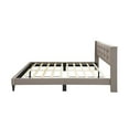 thumbnail image 4 of Velets Upholstered Low-Profile Platform Bed with Adjustable Headboard - Solid Wood Frame and Slat System (Beige, Queen), 4 of 5