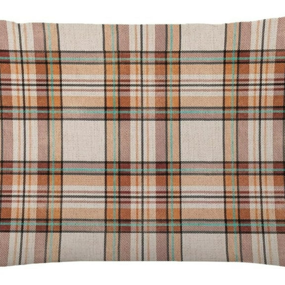 Fall Pillow Cover Autumn D rative Throw Pillow Case 12x20 Inch Faux Linen Autumn Plaids Cushion Cover,Farmhouse,Thanksgiving,Halloween,Home Décor