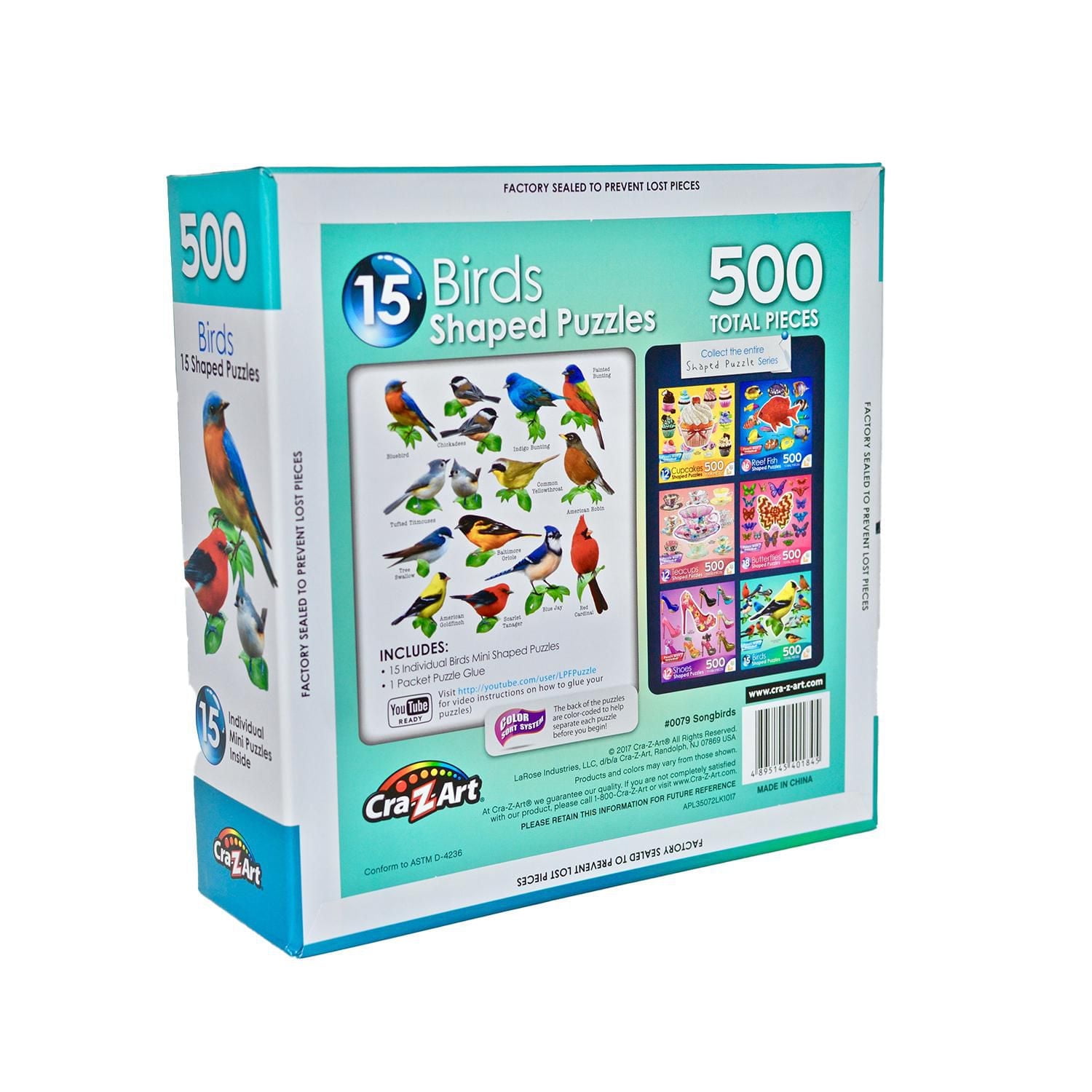 Cra-Z-Art 15 Énigmes en Formes des Oiseaux, 500pcs
