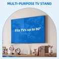 thumbnail image 4 of Dextrus 70 Inch Farmhouse TV Stand with RGB Ambient LED Light, Flip-Down Carved Door & Adjustable Shelf Fits 75/80 Inch TVs for Living Room Bedroom, Walnut, 4 of 10