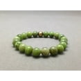 thumbnail image 2 of Natural Nephrite Jade 8mm Round Shape smooth Cut Beads Stretchable Bracelet for Men & Women., 2 of 2