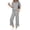 Light Gray-#001, variant on GIPQJK 2 Piece Sets for Women Short Sleeve Crew Neck Casual Pullover Top Drawstring Striped Wide Legs Pants Vacation Solid Color Outfits,Red M