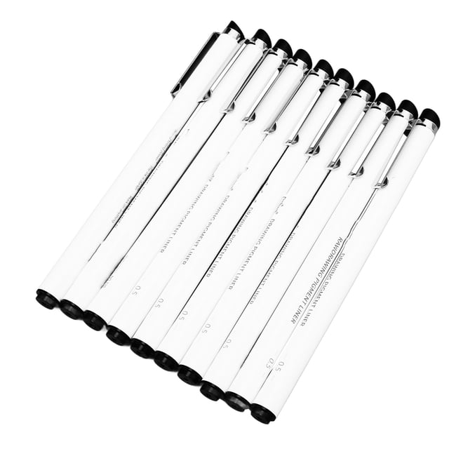 Micro Pen Fineliner Pen Set Drawing Pens Fine Point Liner Pen Waterproof Pens For Teachers Students 10Pcs 0.5mm