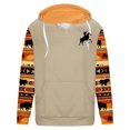 thumbnail image 3 of Penkiiy Men's Pocket Button Hooded Pullover Ethnic Western Cowboy Print Long Sleeve Sports Tops Hooded Sweatshirt 3XL Khaki, 3 of 4