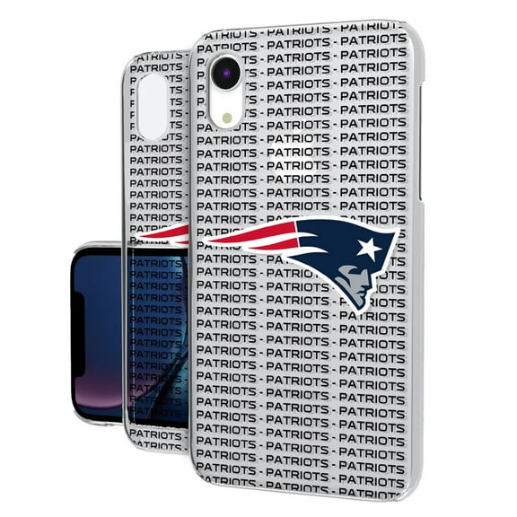 New England Patriots iPhone Clear Text Backdrop Design Case