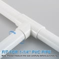 thumbnail image 4 of 40mm Tee, 3Pcs 3 Way Elbow Connector Furniture Grade Tee Elbow, White, 4 of 7