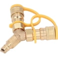 thumbnail image 3 of HUGFEGWE 3/8’’ Y Splitter Quick Connect/Disconnect Adapter, 3/8 Inch Fitting, Splitter Coupler for Gas and Propane Systems CA919-84649, 3 of 9