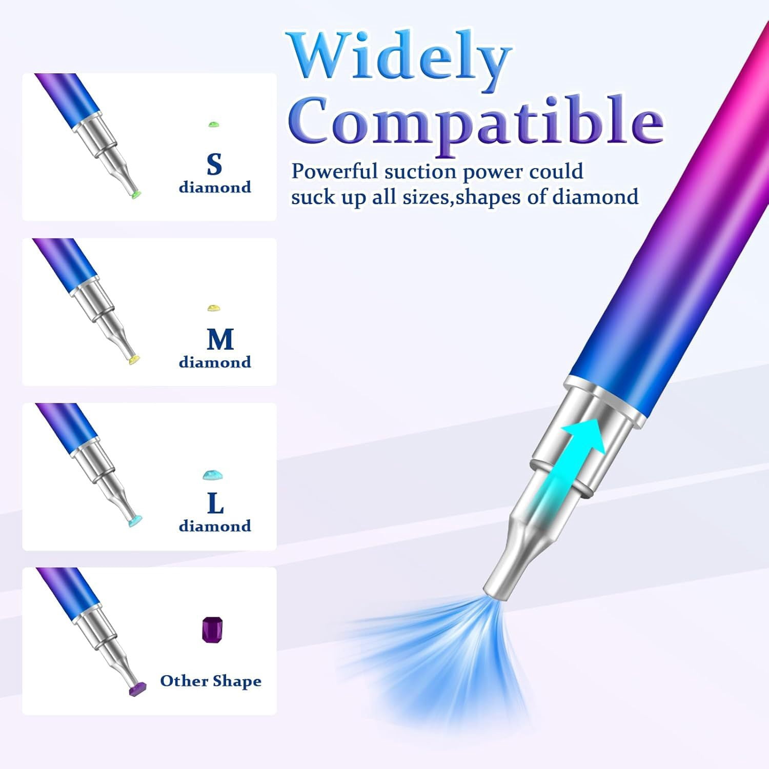 Electric Diamond Painting Pen, Diamond Art Accessories Vacuum Diamond Art Pen with Rechargebale Battery, Diamond Painting Accessories 3 Suction Modes & Indicator Lights for Adults Kids