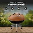 thumbnail image 2 of GasOne CG-14T – 14-inch Portable Barbecue Grill with 3-Point Locking Lid for Heat Preservation – Dual Venting System – Small Charcoal Grill for Backyard, Camping, Boat, 2 of 7