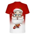 thumbnail image 4 of IROINNID Christmas T-shirt for Men Funny Santa Print Shirt Short Sleeve Crewneck Xmas Gift Tops,Red, 4 of 4