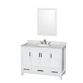 thumbnail image 2 of Wyndham WCS141448SWHIVUNOM24 48 Inch White Vanity with Ivory Marble Top, 2 of 3