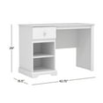 thumbnail image 2 of Campbell Wood Kids Desk with 1 Drawer and 2 Shelf Storage, White, 2 of 15