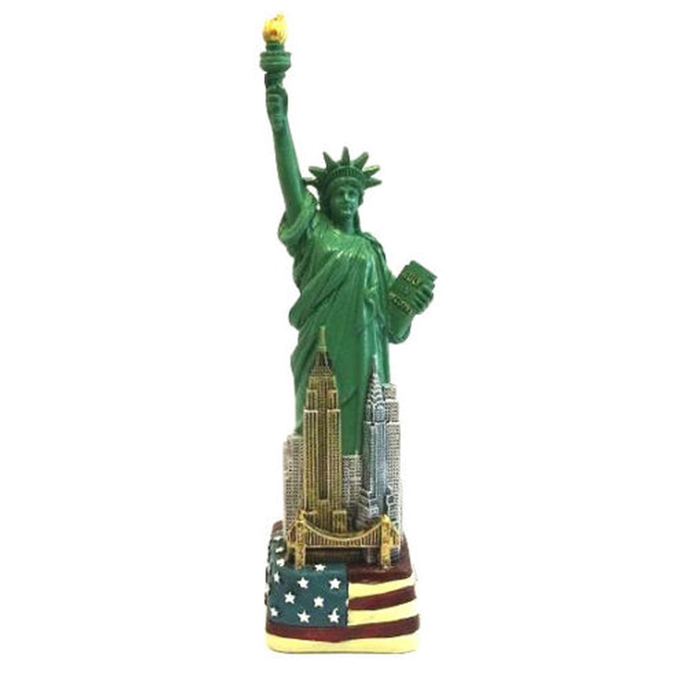 Statue of Liberty Replica 4.5 inch Tall Statue of Liberty Souvenirs with US FLAG BASE, NY
