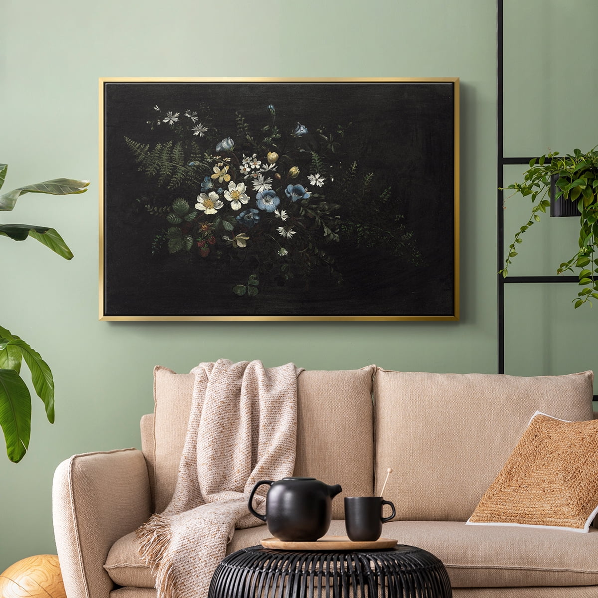 Vintage Botanical Print-XXXV By Wexford Home Framed in Gold Wood Gallery Wrapped Canvas 27 in. x 41 in.