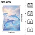 thumbnail image 3 of Haosy Dolphin in Glowy Sea Notebooks 1-subject Journal 60 Sheets A5 College Ruled Paper Detachable Ring 8.3"x5.7", 3 of 8