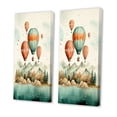 thumbnail image 3 of Designart "Oceanic Odyssey Balloon Over Waves" Hot Air Balloon Wall Art Set Of 2 - Teal Transportation Gallery Set For Office Decor, 3 of 7