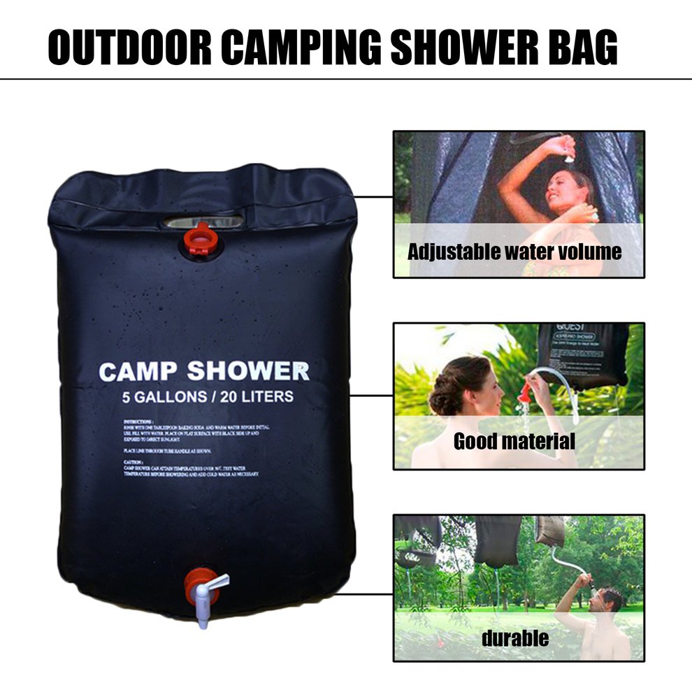 Outdoor camping 20L bathing bag Camping shower belt Portable shower bag