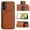 Brown, variant on Mantto for Samsung Galaxy A54 5G Wallet Case, Double Magnetic Clasp Back Flip Kickstand with RFID Blocking Credit Card Holder Folio Durable Leather Phone Cases for Women Men Girls,Red