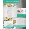thumbnail image 4 of No Hook Shower Curtain with Snap in Liner, Green Leaves Farmhouse Daisy Sage Eucalyptus Leaf Hotel Shower Curtains for Bathroom, Washable Shower Curtain Liner Set with Mesh Top Window, 36"x72", 4 of 6