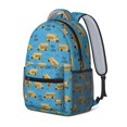 thumbnail image 2 of School Bus and Clouds Blue Pattern Backpack for School, Cute School Bag with Adjustable Shoulder Straps and Padded Back, 15.3"x11"x6.7", 2 of 5