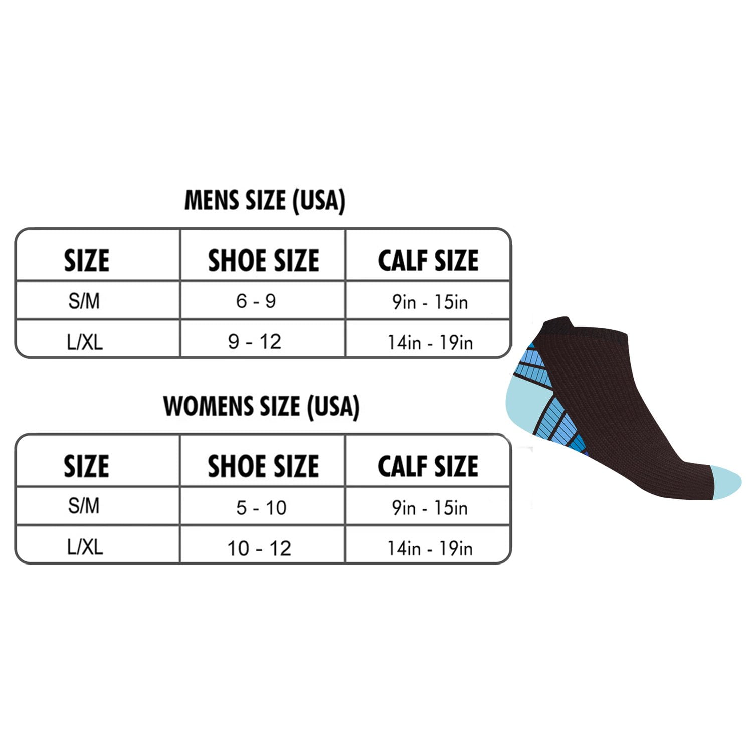 Compression Socks - Ankle High for Running, Athtletics, Travel - 6 Pair