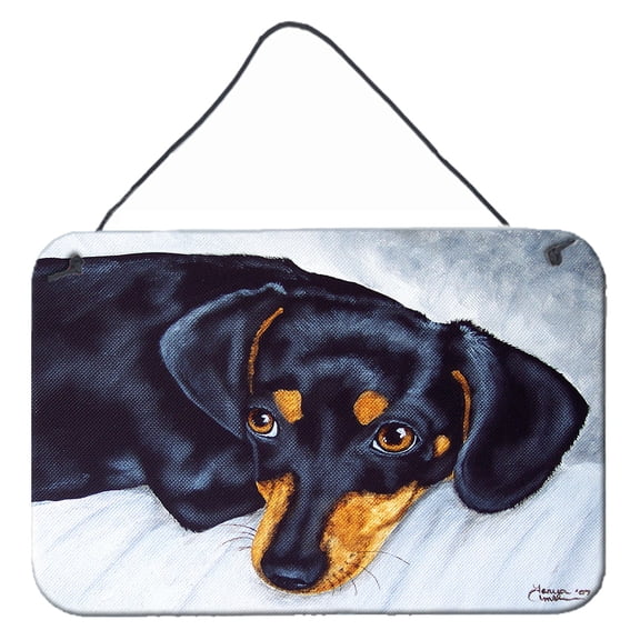 Carolines Treasures AMB1079DS812 Black and Tan Doxie Dachshund Wall or Door Hanging Prints  8x12 multicolor