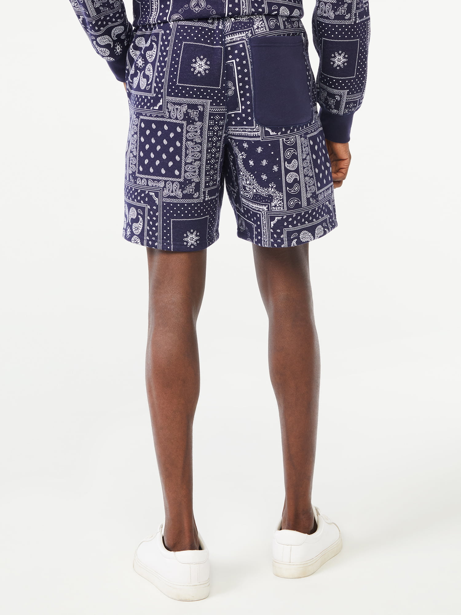 Free Assembly Men's Fleece Bandana Printed Shorts