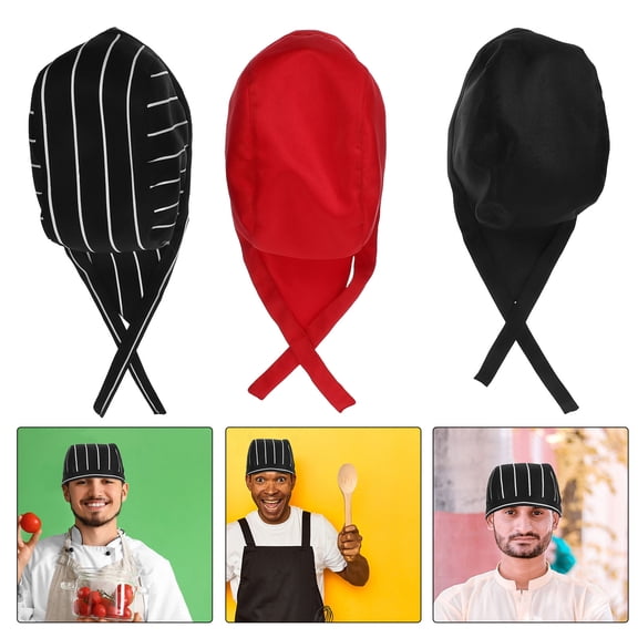 GOOHOCHY  6 Pcs Kitchen Baker Hat Cloth Catering Hats Men and Women Work