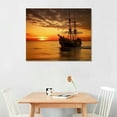 thumbnail image 2 of ONETECH Reproduction Canvas Prints Photo Paintings Steampunk Style Bronze Ship Sailing Through The Sea for Home Decor 16\x12\, 2 of 4
