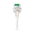 thumbnail image 4 of ANGARA Natural 1.2 ct Emerald and Diamond Twisted Vine Engagement Ring in 14K White & Rose Gold for Women (Size-7mm) | May Birthstone, Anniversary, Jewelry Gift for Women | Natural Emerald Ring, 4 of 10