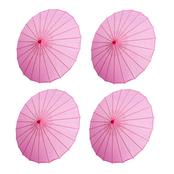 THY COLLECTIBLES Set of 4 Kid's Size 22" Japanese Chinese Umbrella Parasol for Wedding Parties, Photography, Costumes, Cosplay, Decoration and Other Events (Pink)