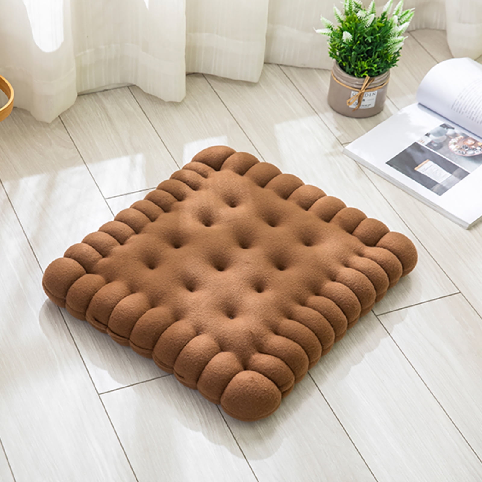 UTDKLPBXAQ Japanese Style Cotton Cookie Tatami Biscuit Pillow Cushion Adorable Soft Biscuit Tatami Cookie Floor Mat for Living Room Bedroom Chairs Dining Table