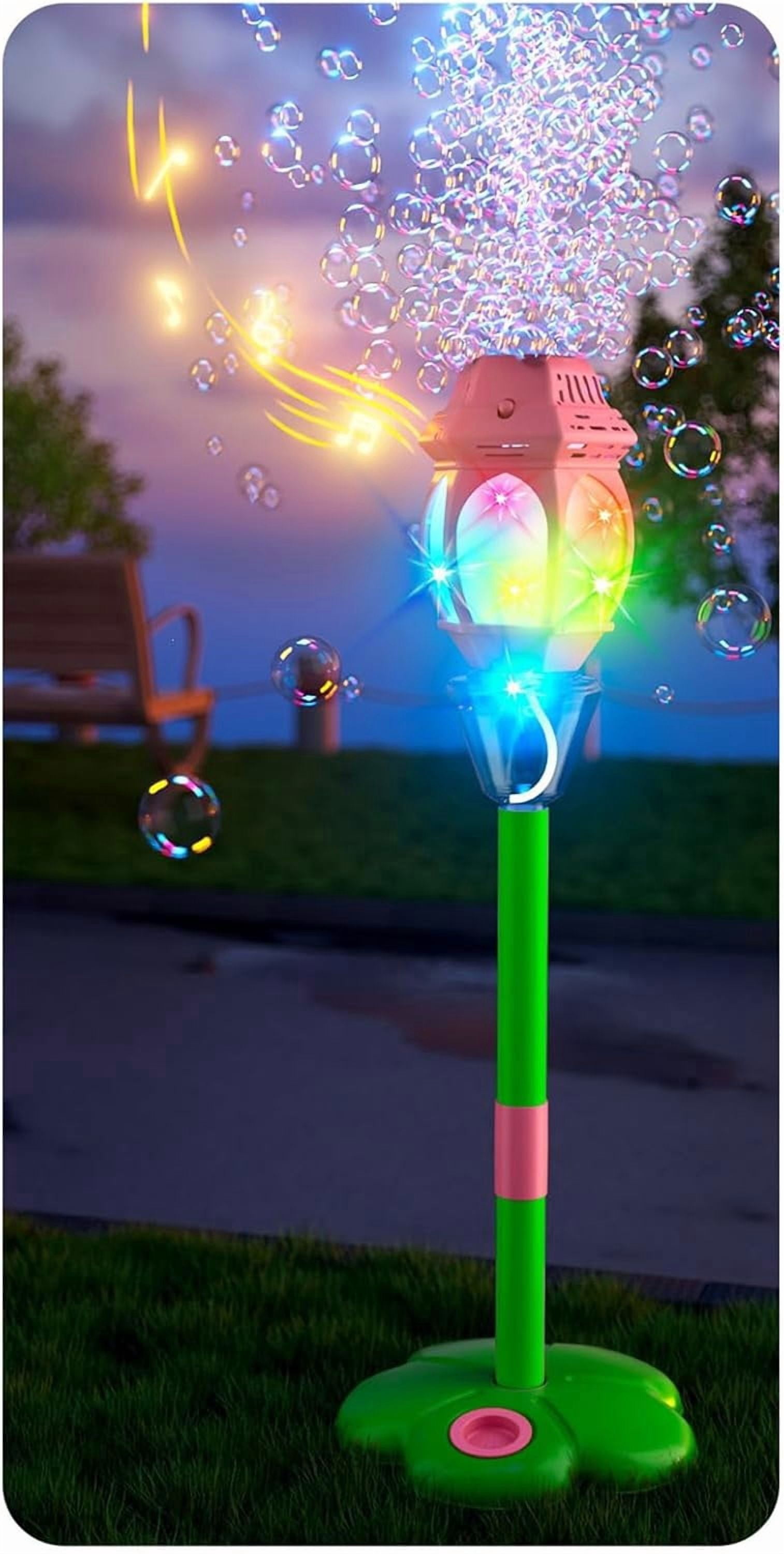 Guvpev Burst Bubble Fountain, Street Lamp Shape Bubble Machine, Rechargeable Music Light Bobble Maker Toys for Parents Party Gathering, Fun Rechargeable Maker with Sound Effects