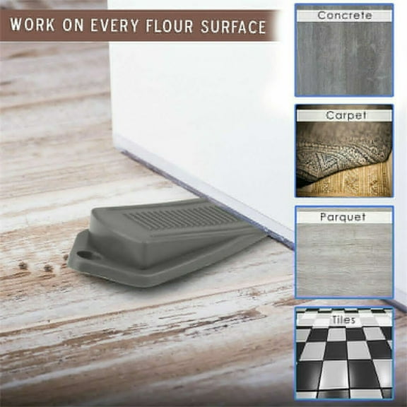 3 Pack Large Rubber Door Stopper Wedge Door Block Catcher Office Home Black