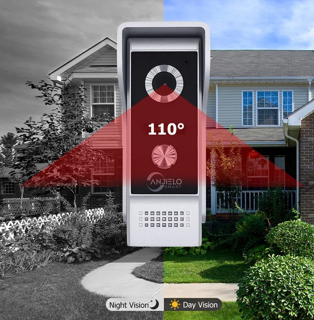 Wired Video Intercom System, 4.3 Inch Monitor, HD Camera, Night Vision, Dual-Way Intercom, Kits for Villa, Apartment, Home, Office