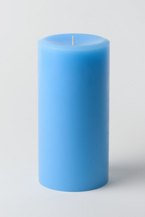 4" x 8" Light Blue Pillar Candle
