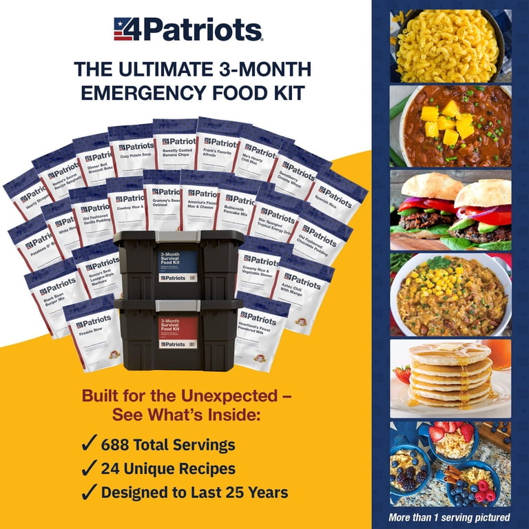 4Patriots 3-Month Survival Food Kit, 688 Servings, 135,840