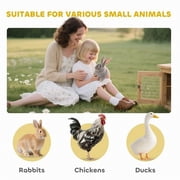 Elevated Rabbit Hutch, Wooden Bunny Cage with Hinged Asphalt Roof and Removable Tray, for Indoor/Outdoor, Gray